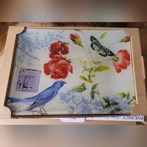 NIB Memories Artisan Glasswork 5 piece Glass Serving Set